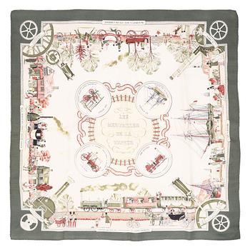 Hermès, two silk scarves,  'Cuivreries' and 'Les Merveilles de la Vapeur'.