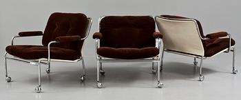 FÅTÖLJER, 3 st, 1900-talets andra hälft.