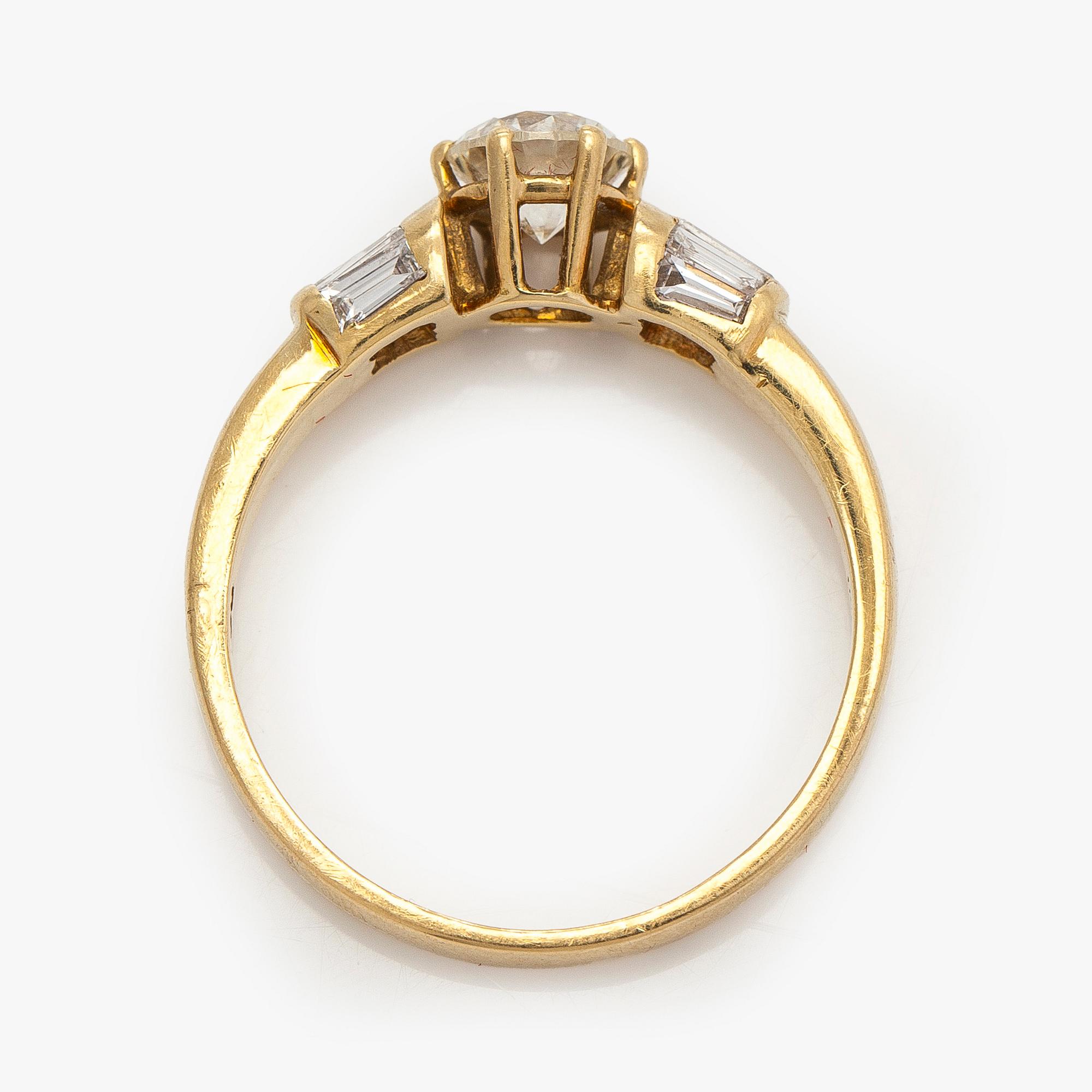 Ring, briljantslipad diamant ca 1,05 ct, 18K guld.