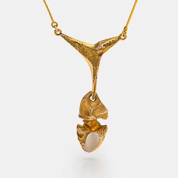 Björn Weckström,  A 14K gold and platinum necklace "Kaira". Lapponia 1977.