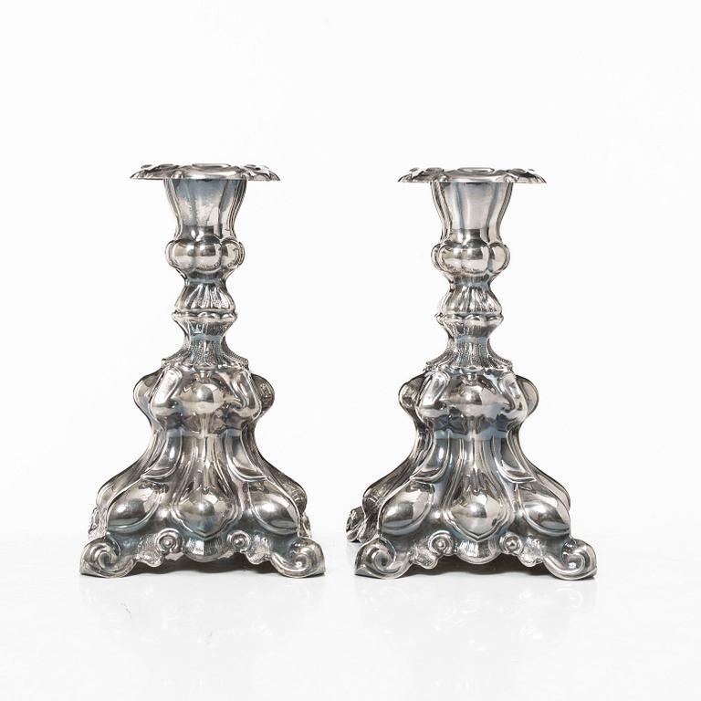 Candelsticks, a pair, silver, TESI, Gothenburg, 1959.
