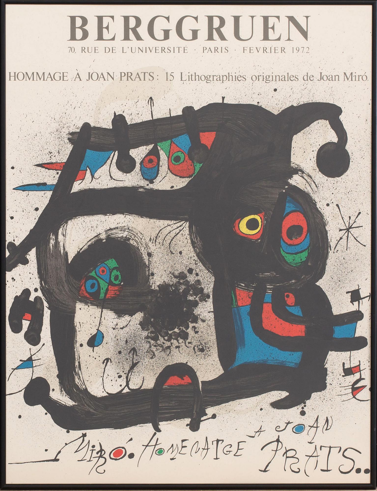 UTSTÄLLNINGSAFFISCHER, 2 st, Berggruen. Marc Chagall och Miro´.