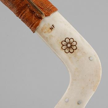 A sami knife made by Nikolaus Fankki, around the middel of the 20th century.