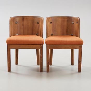 Axel Einar Hjorth, a pair of  'Lovö' stained pine armchairs, Nordiska Kompaniet, NK, 1930's.