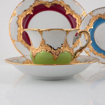 An 18-piece porcelain coffee and tea service, Meissen, 20th Century.