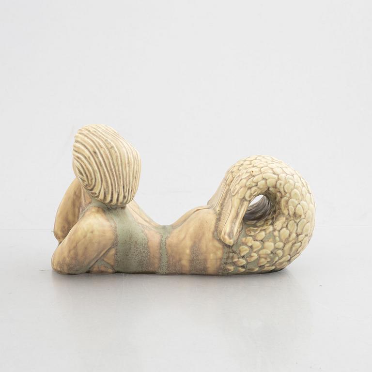 Stig Lindberg, a stoneware sculpture of a mermaid, "Najad", Gustavsberg, Sweden 1940s.