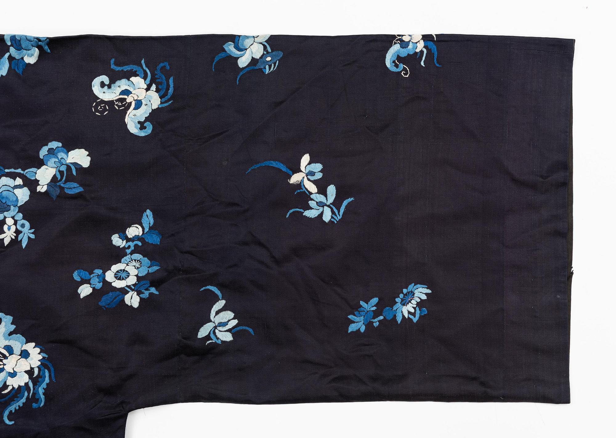 A Chinese embroidered silk robe, 1920's.