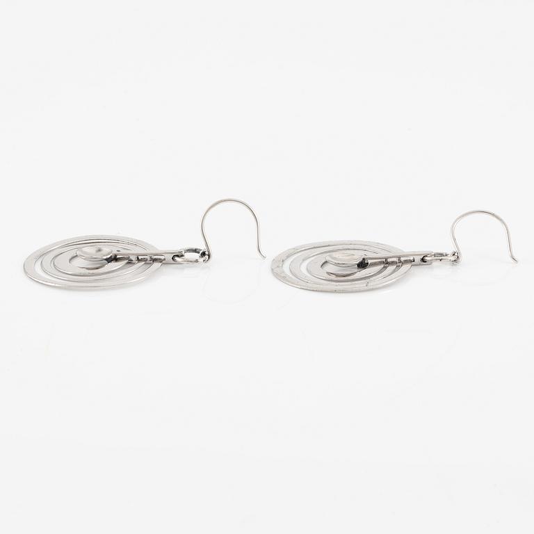 Tapio Wirkkala, a pair of earrings "Silvermoon", sterling silver, for Kultakeskus.