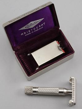 RAKHYVEL, vitmetall, "Aristocrat", Gillette, England, 1900-talets första hälft.