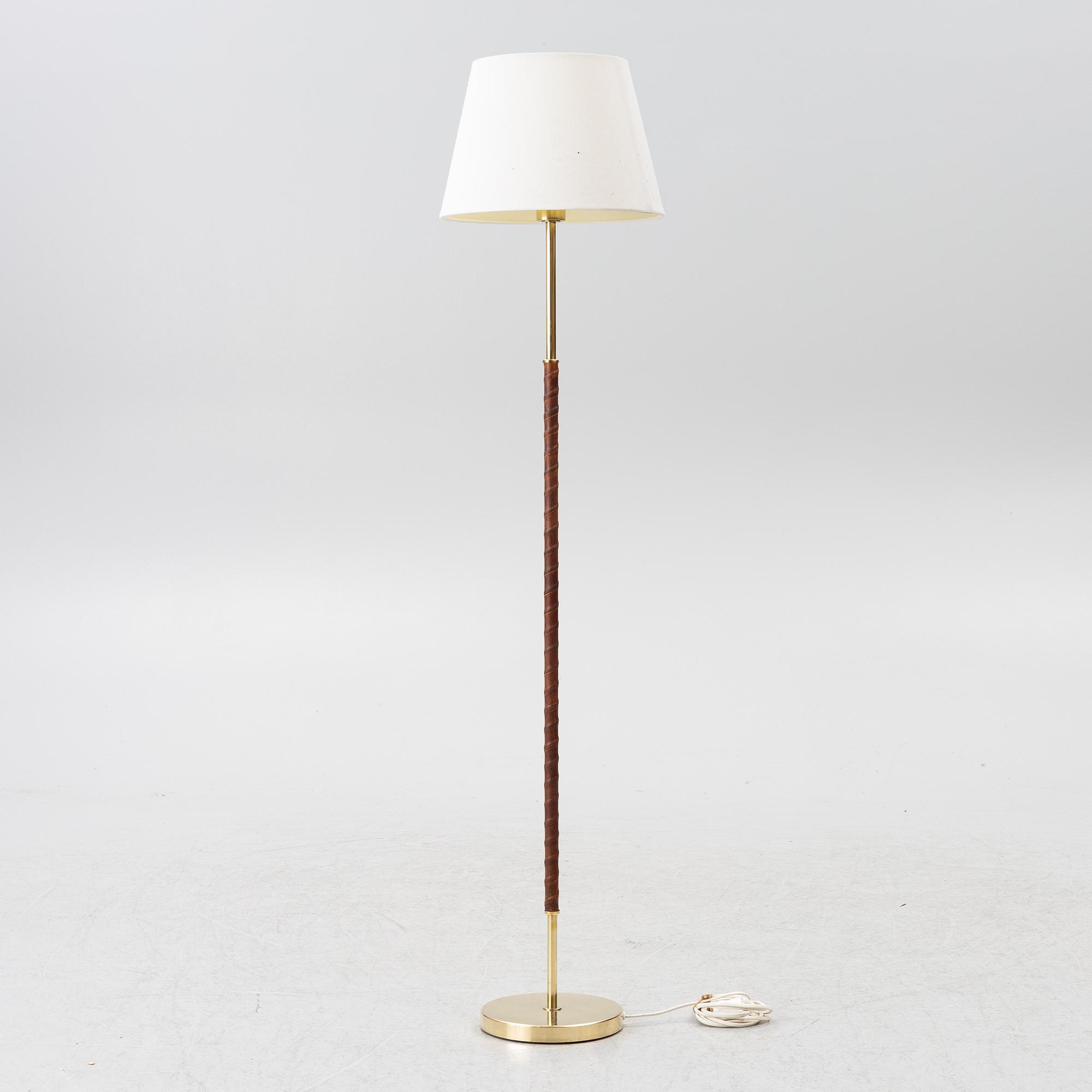 Harald Notini, or Uno Westerberg, a brass floor lamp, model 15750, Arvid Böhlmarks Lamp Factory, Stockholm, 1950s.