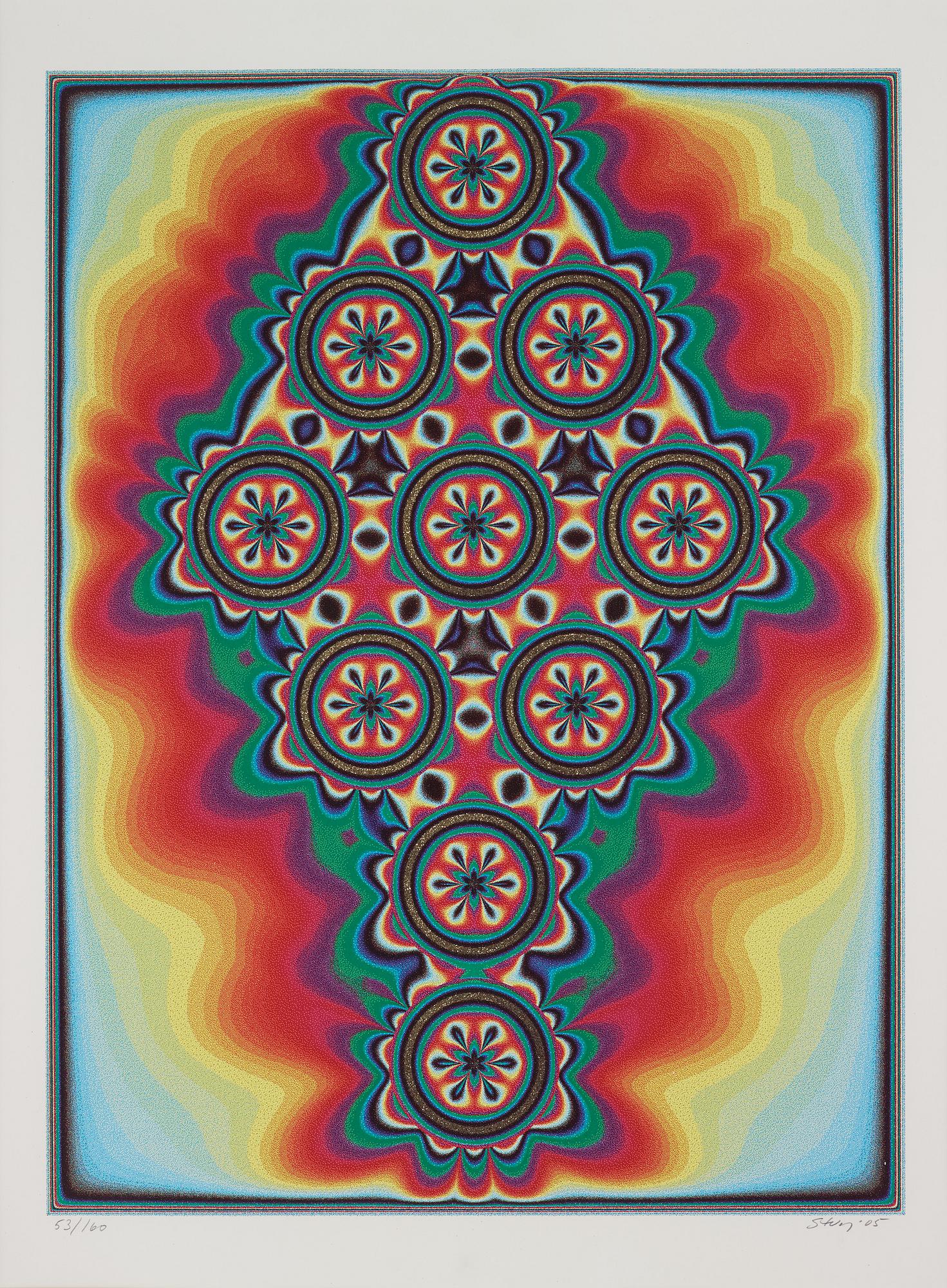 Sture Johannesson, färglitografi med prägling, 2005, signerad 53/160.