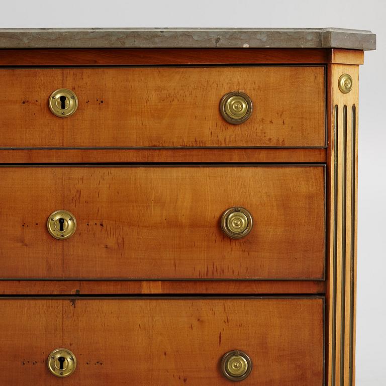 A late Gustavian-style mahogany commode, 19th century.