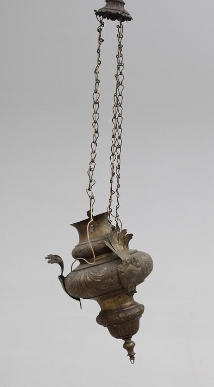 AMPEL, 1800-/1900-tal. Höjd ca 95 cm.