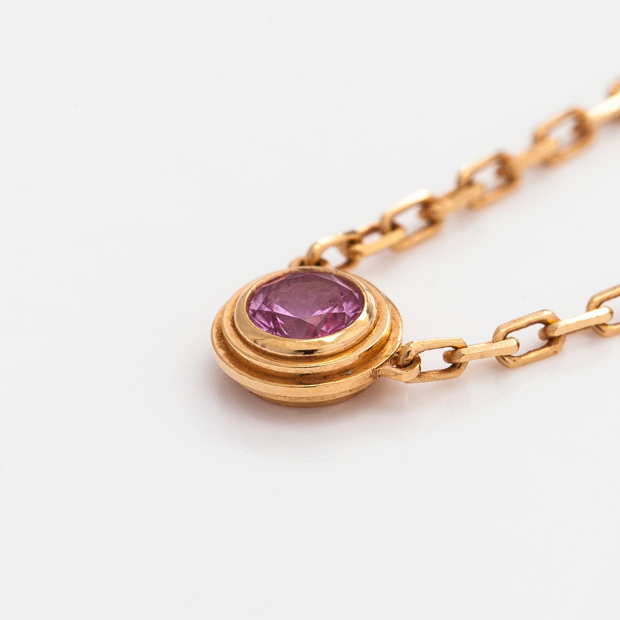 Cartier, necklace, D' amour 18K gold and pink sapphire.