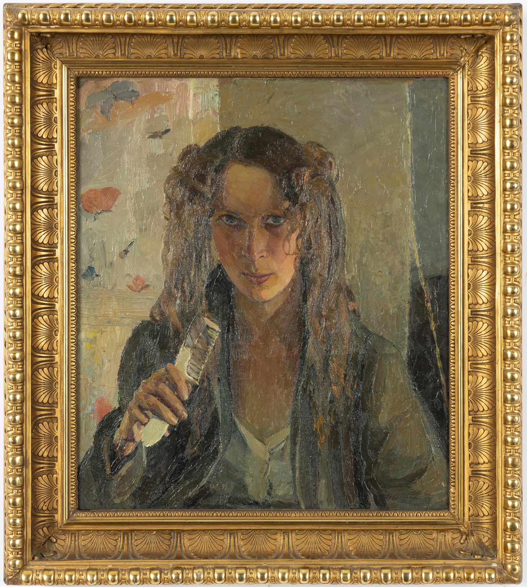 Ella Wanner, "Woman Combing Her Hair" (Self-Portrait).