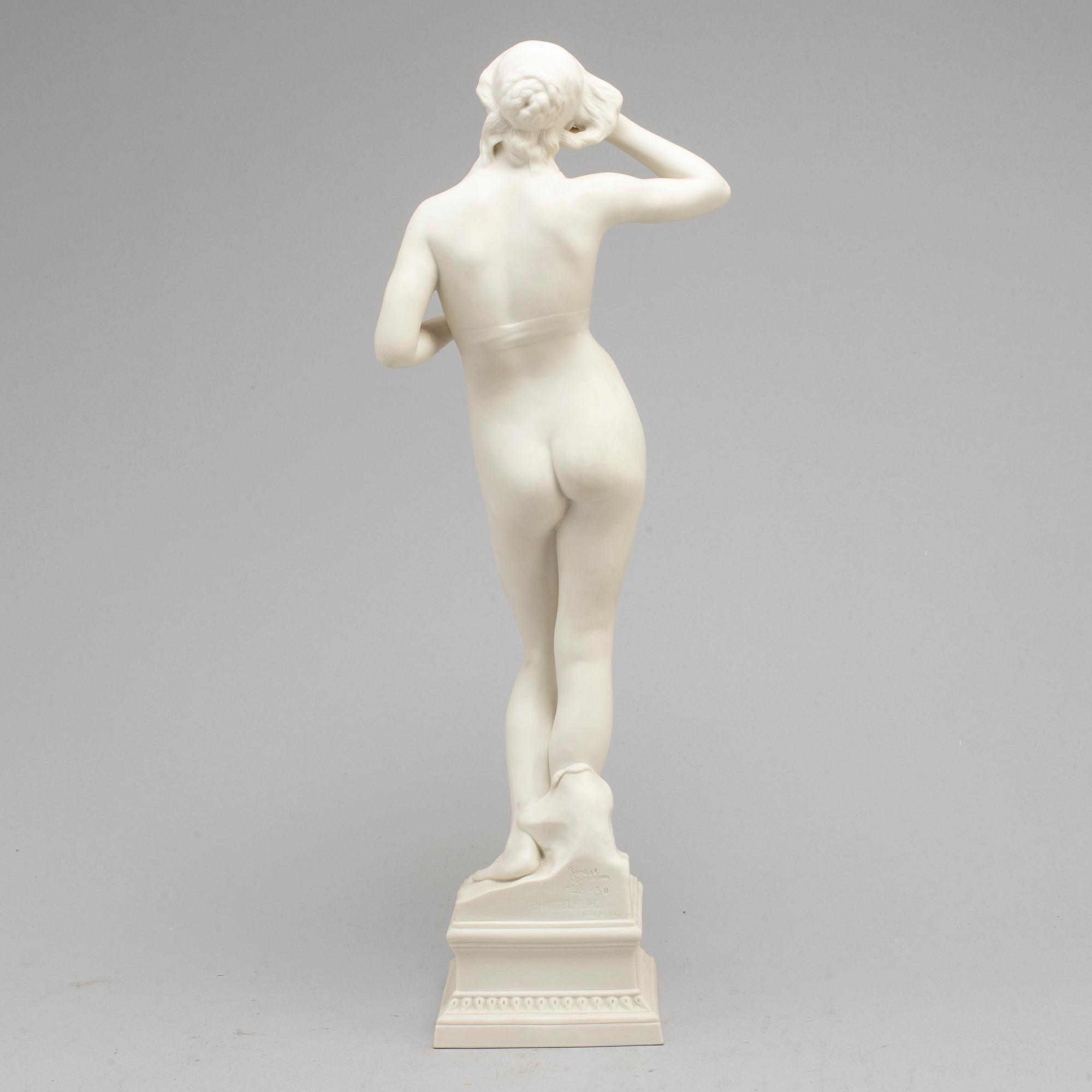 PER HASSELBERG, efter. Figurin, parian, Gustafsberg daterad 99.