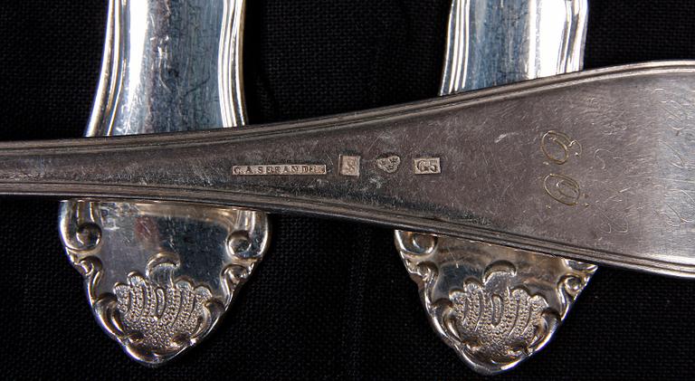 PARTI BESTICK, 20 delar, silver, 1800/1900-tal, vikt 470 g.