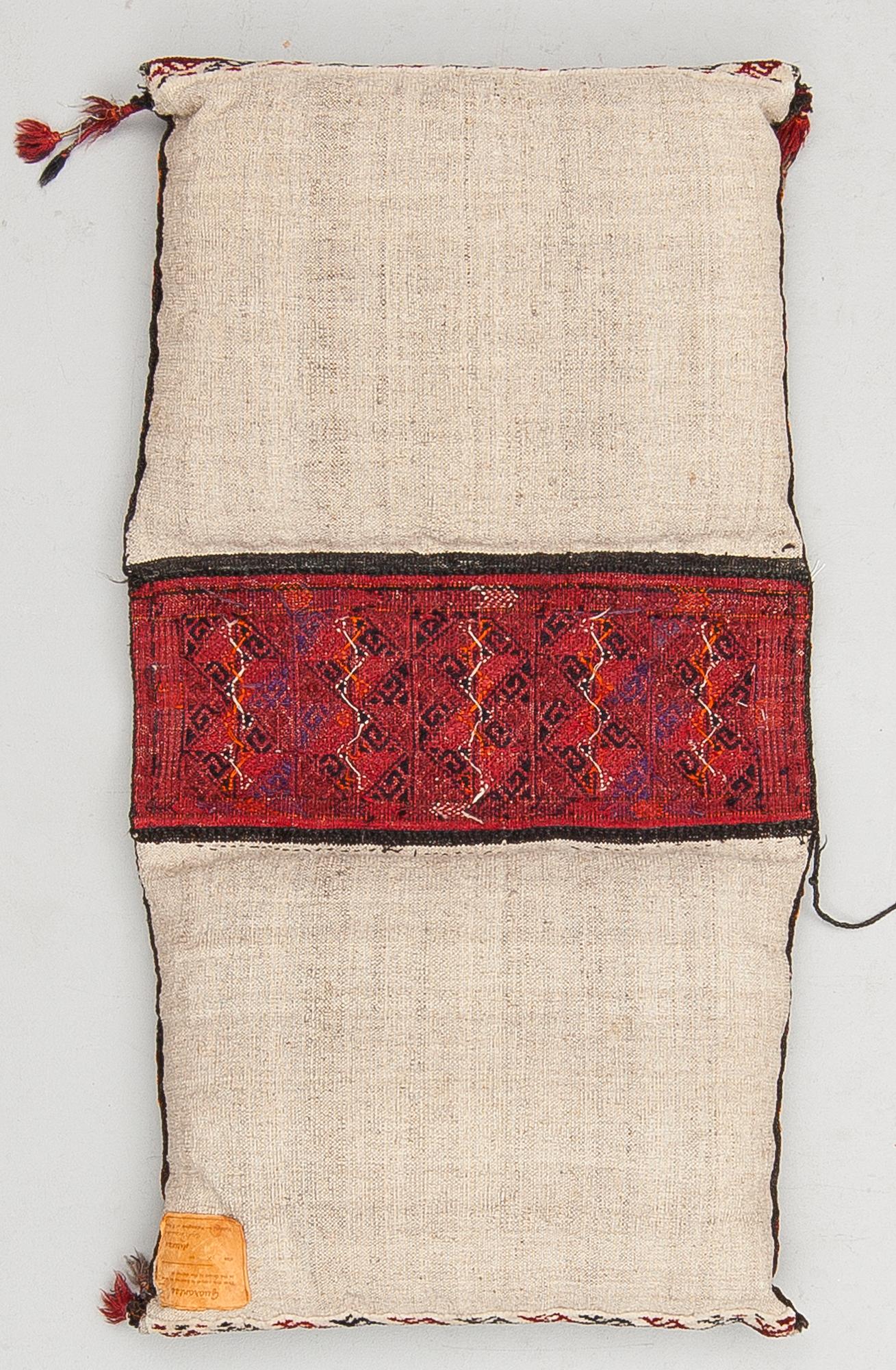 Camel saddle bag, circa 102 x 56 cm.