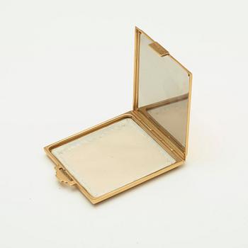 A Georg Jensen 18k gold powder box, Copenhagen 1933-44.