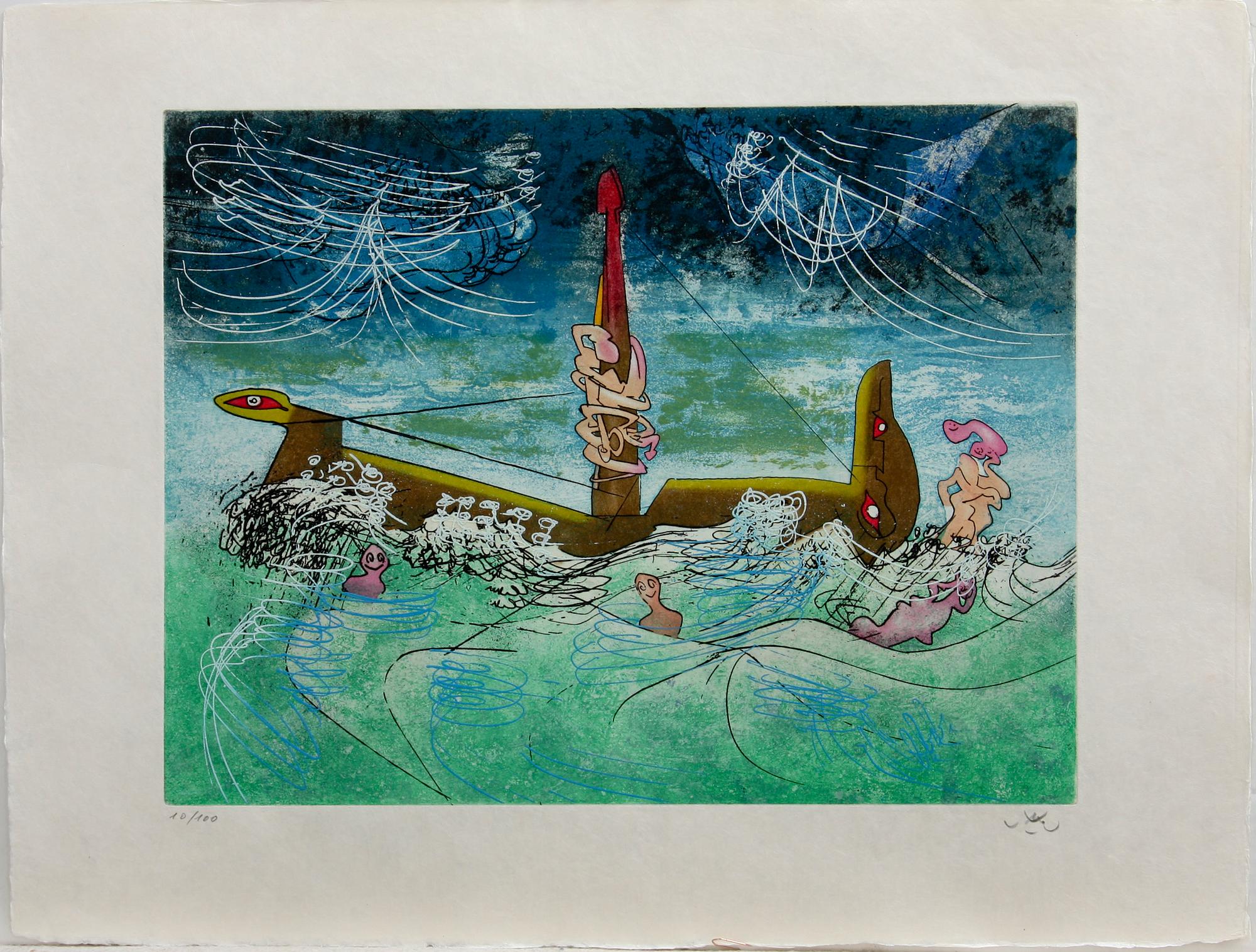 ROBERTO MATTA, färgetsningar, 3 st, sign och numr 10/100.