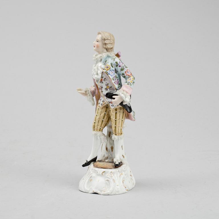 FIGURIN, porslin, Meissen liknande märke, 1800/1900-tal.