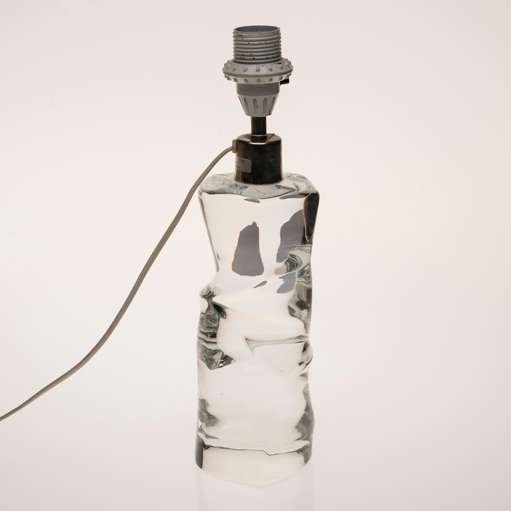 BORDSLAMPA, glas, Olle Alberius, signerad Orrefors, modellnummer 2214.