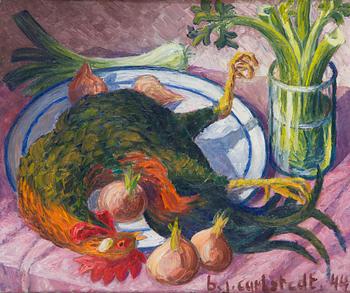 Birger Carlstedt, Still-life with Rooster.