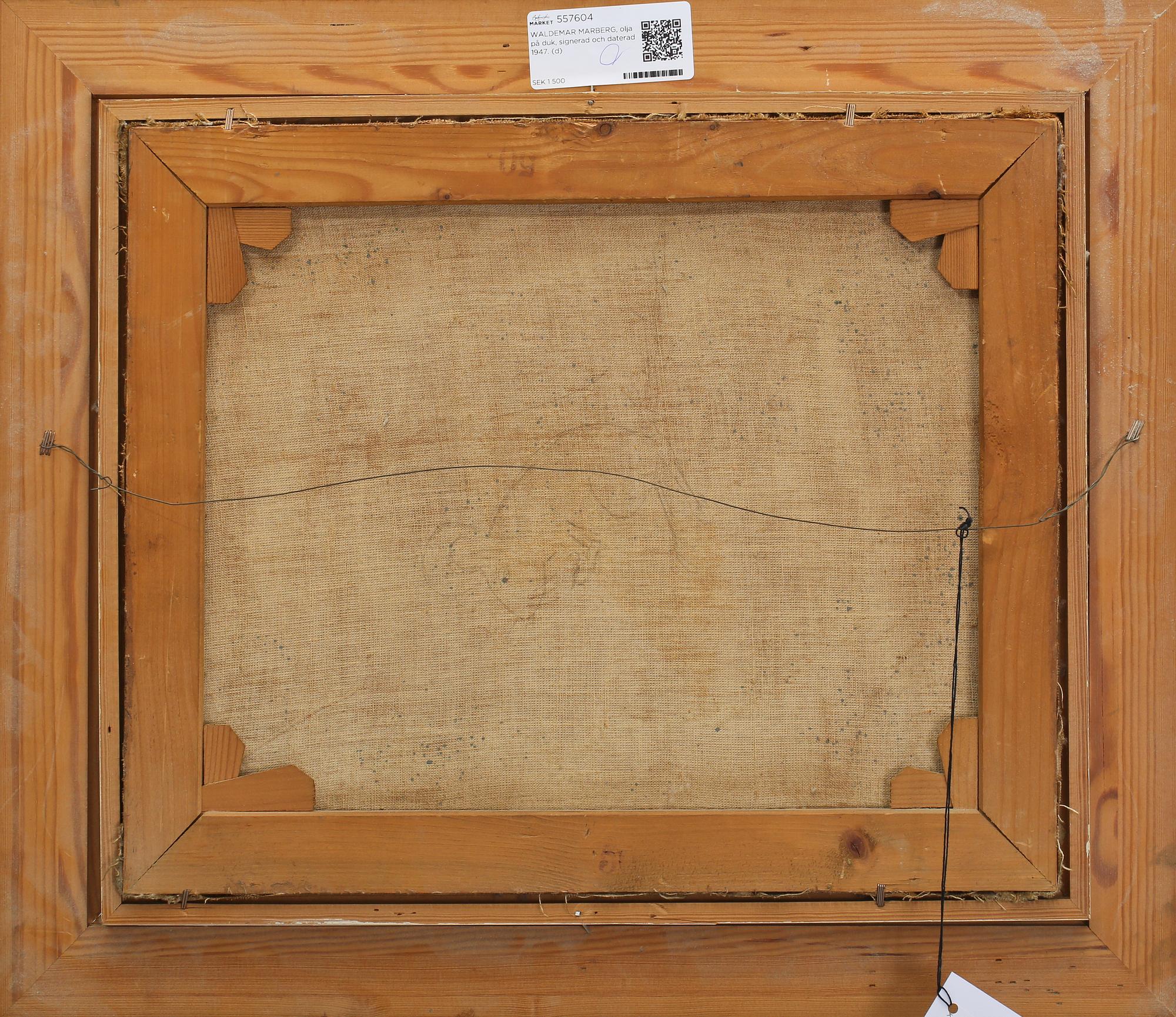 WALDEMAR MARBERG, olja på duk, signerad och daterad 1947.