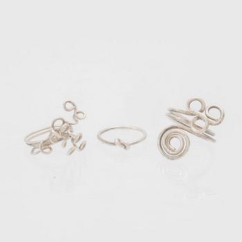 Berit Johansson, 3 silver rings.