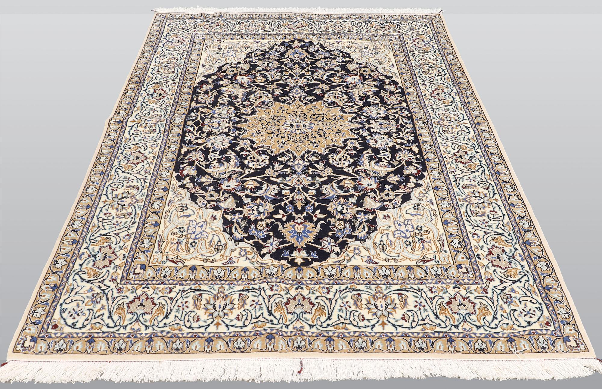 A carpet, Nain Part Silk, sk 9 LAA, ca 244 x 155 cm.