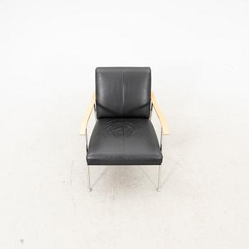 A 'Sahara' leather upholstered easy chair by Gunilla Allard for Lammhults.