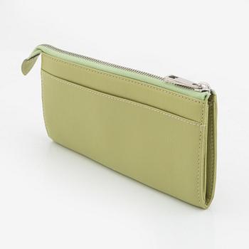 Marc Jacobs, a light green leather and silver hardware 'Zip clutch' wallet.