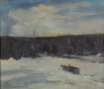 Hugo Carlberg, olja på duk, signerad.