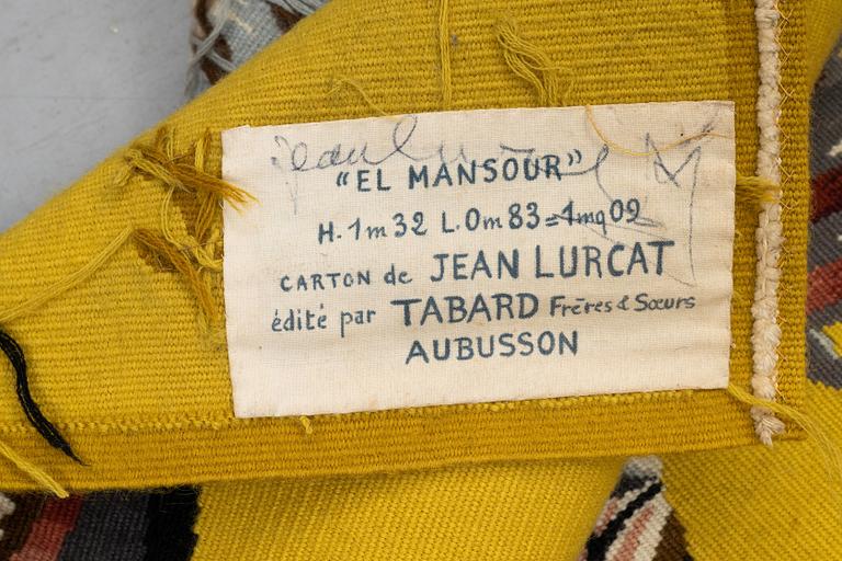 Jean Lurcat, A tapestry, "En Mansour", tapestry weave, ca 128 x 81 cm, signed Lurçat.