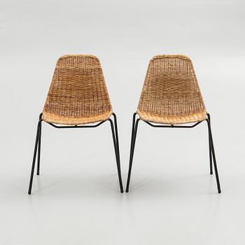 Gianfranco Legler, chairs, 1 pair, "Basket chair".