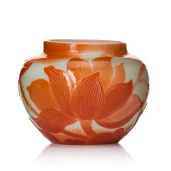 28. Emile Gallé, a "firepolished" cameo glass vase, Nancy, France, dated 1900.