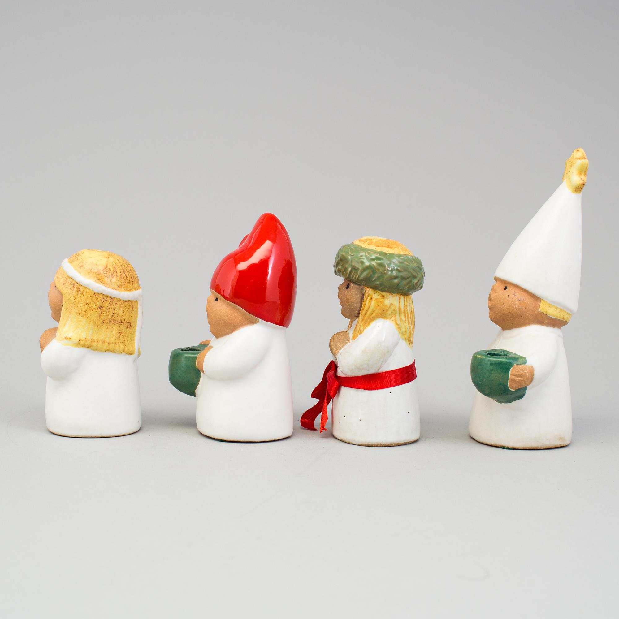 LISA LARSON, figuriner, 4 stycken, stengods, Gustavsberg och Rörstrand.