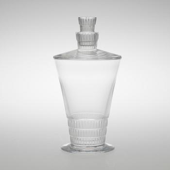 SERVISDELAR, 10 st, "Bourgueil" kristall, etikettmärkta Lalique, Paris, 1900-talets slut.