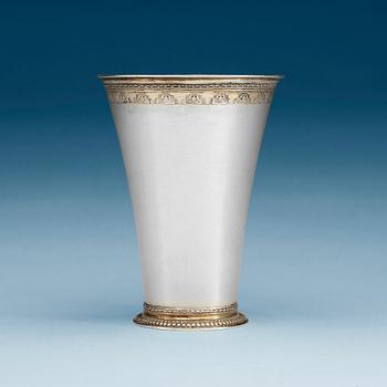 893. A Swedish 18th century parcel-gilt beaker, marks of Martin Bernström, Härnösand (1742-1779(-82)).