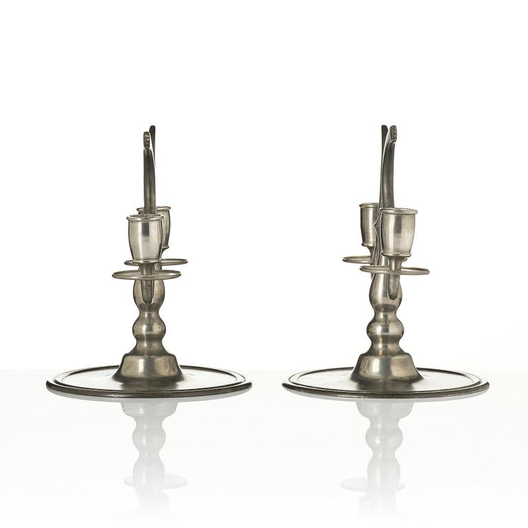 Nils Fougstedt, a pair of candelabra, Firma Svenskt Tenn, Stockholm, 1926.