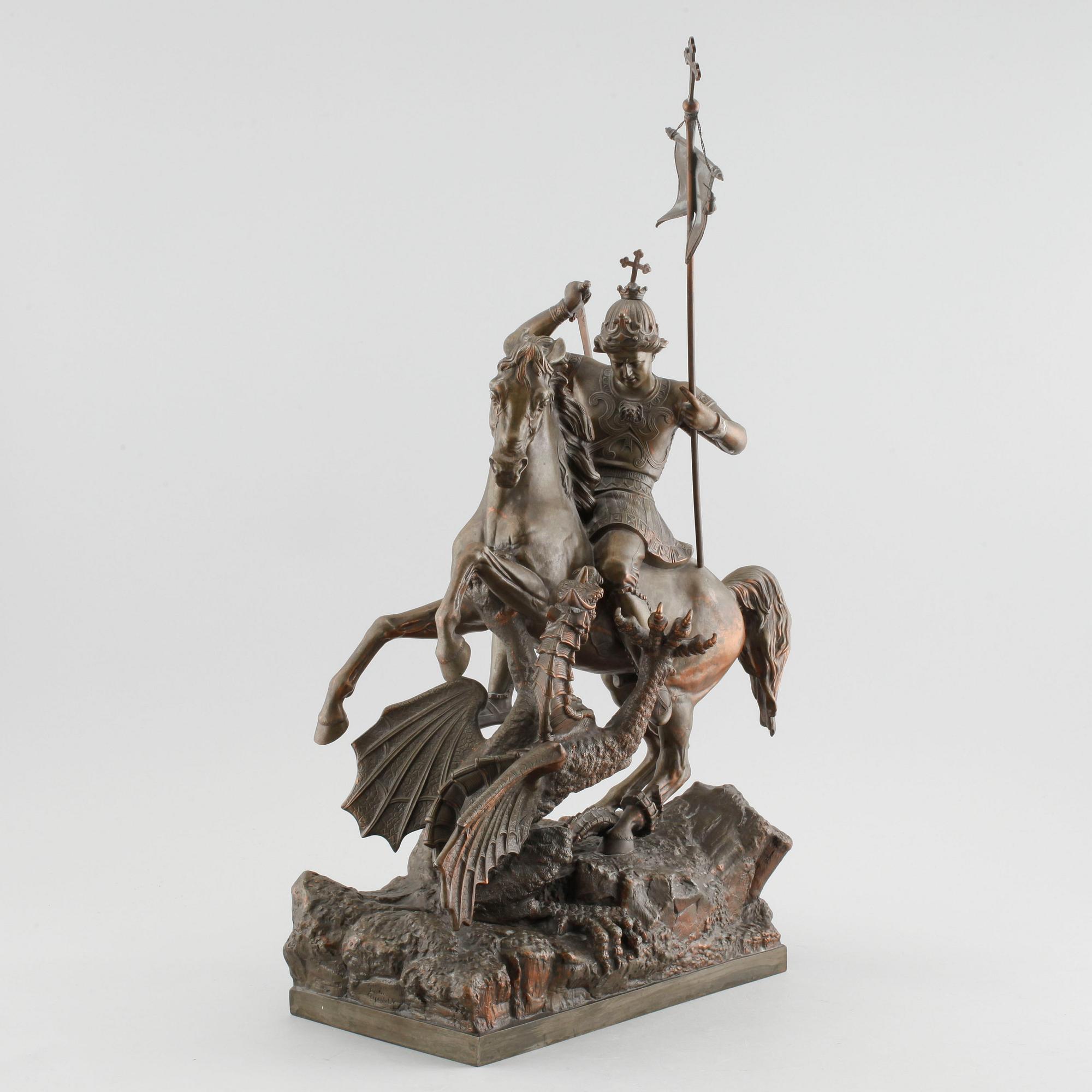 UNKNOWN ARTIST, sculpture, patinated metal, signed A Meves, Berlin, Deponirt, beginning of 20th century.