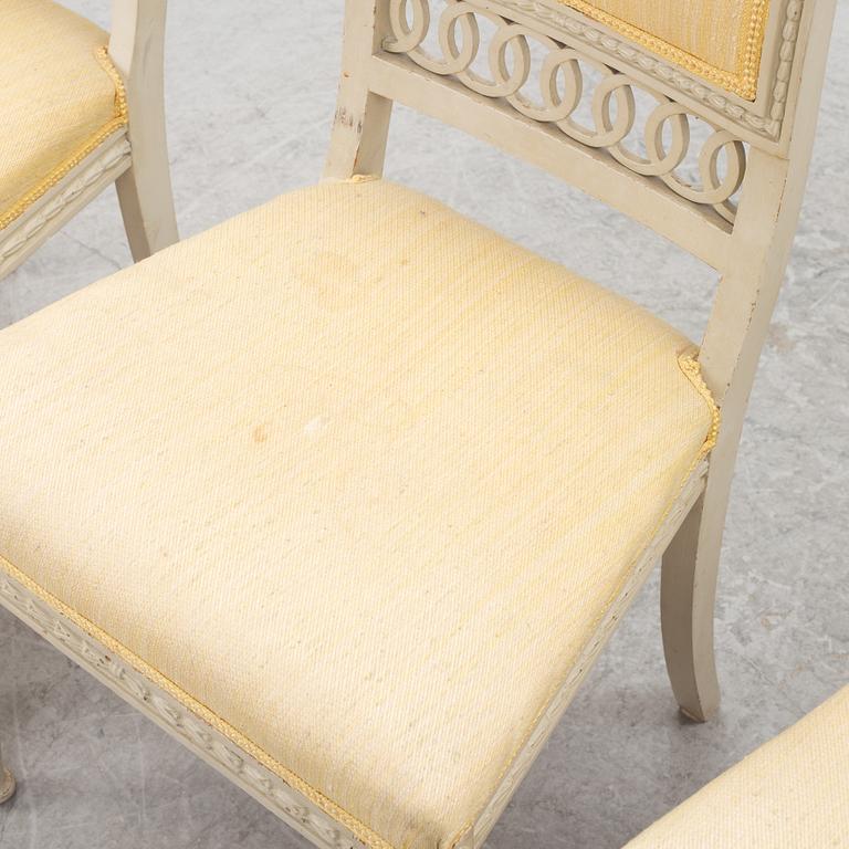 Four chairs, late Gustavian style,from  around th year 1900.