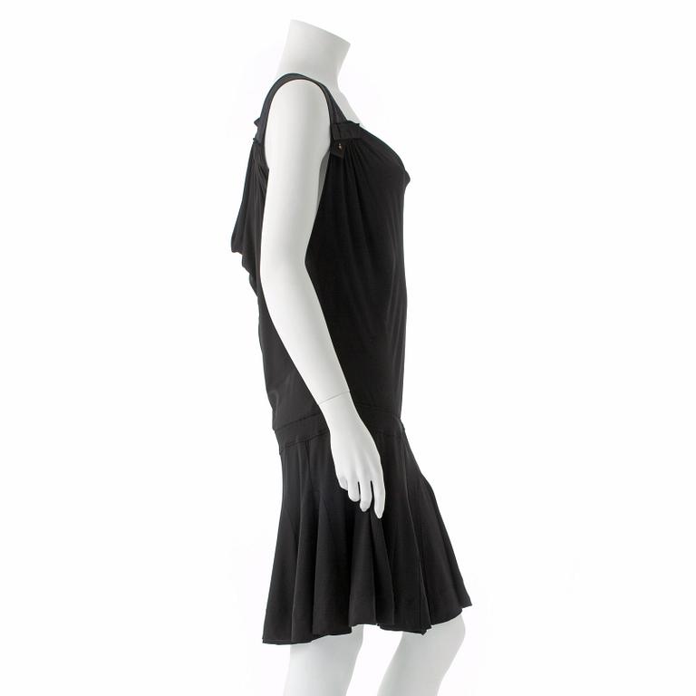 LOUIS VUITTON, a black silk mix dress.