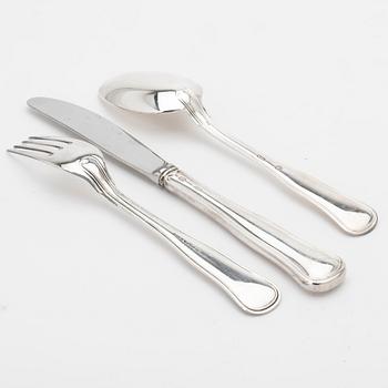 Silverbesick, 36 delar, "Gammal dansk", Mema, Lidköping, 1989-1995.