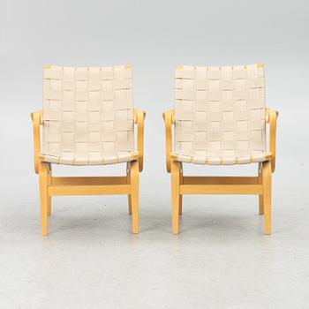 Bruno Mathsson, armchairs, a pair, "Eva", Dux, late 20th century.