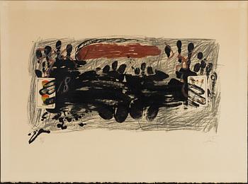 Antoni Tàpies, lithograph in colours. Signed and numbered 50/75.