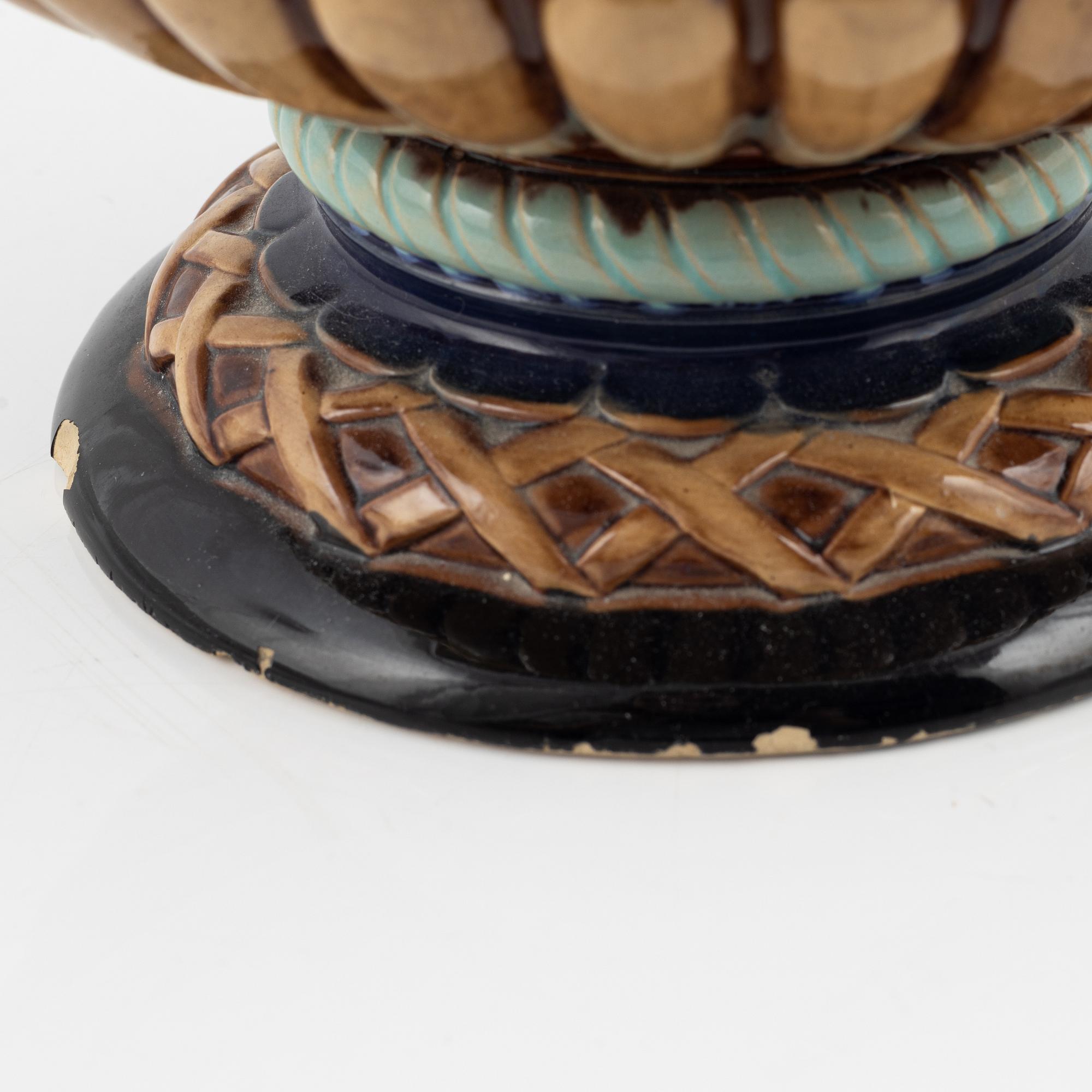 Wilhelm Schiller & Sons, a majolica pitcher, late 19th century.