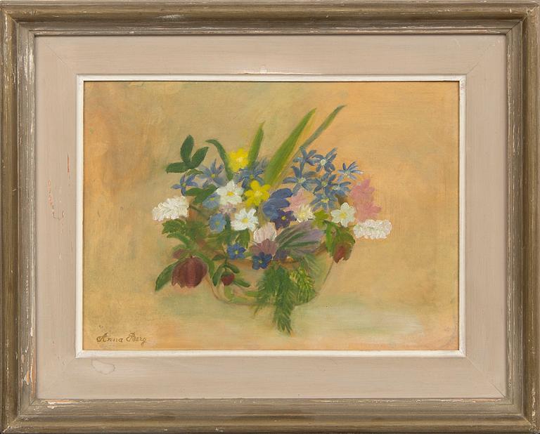 Anna Berg, a signed oil on board.