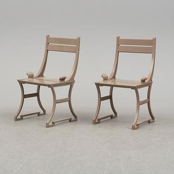 A pair of late 20th century garden chairs, "Sneckan", Folke Bensow, Byarums Bruk.