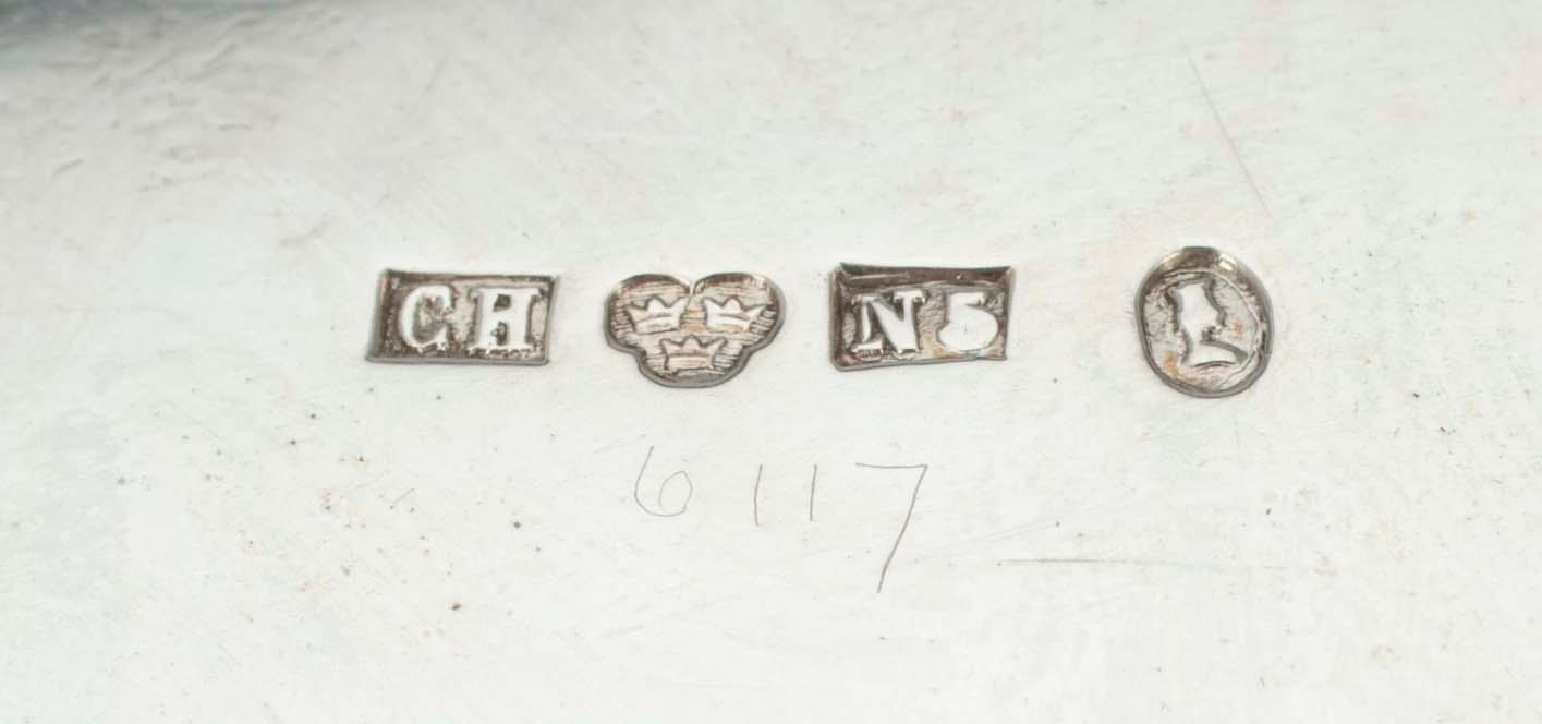 GRÄDDSNÄCKA, silver, Kristian Hammer, Stockholm 1867. Vikt ca 212 g.
